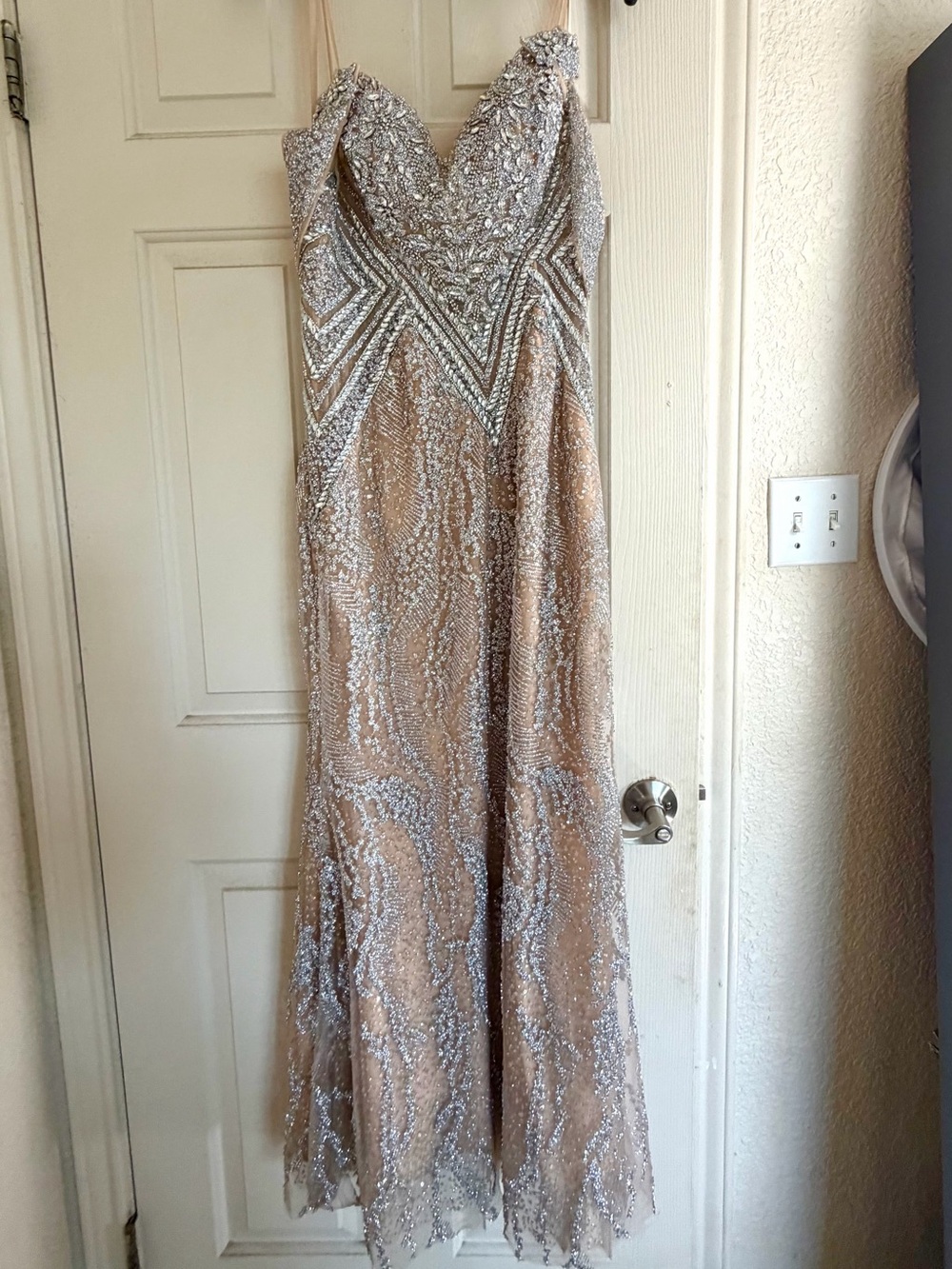 Silver Beaded Embellished Wedding Dress - Women - Picture 3 of 6